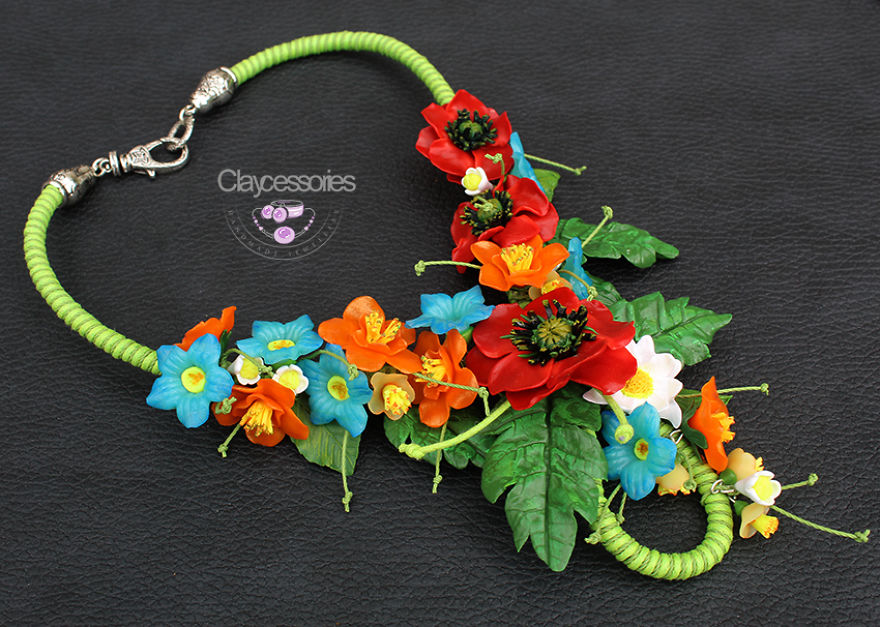 I Use Polymer Clay To Create Floral Jewellery