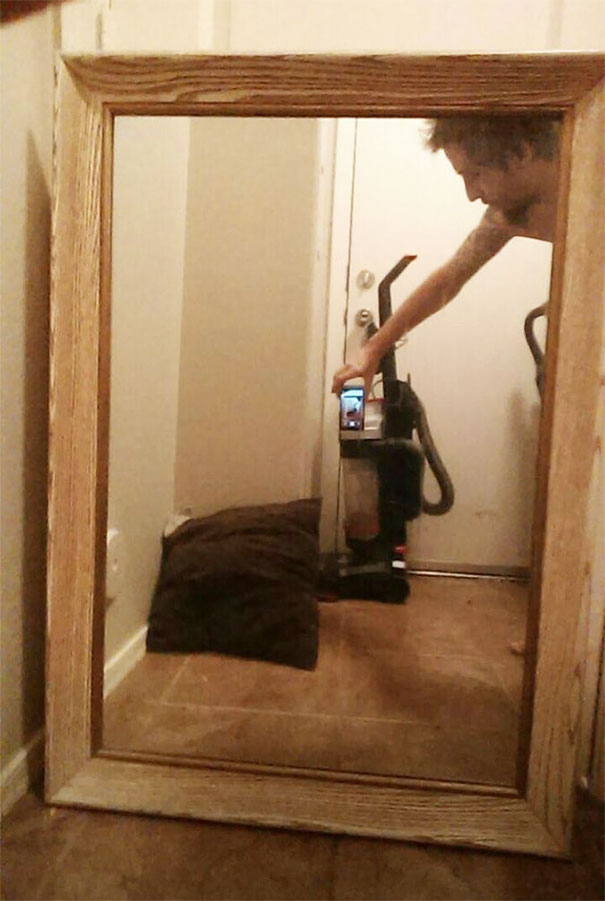 This Way You Can Picture Both The Mirror And The Vacuum In One Take