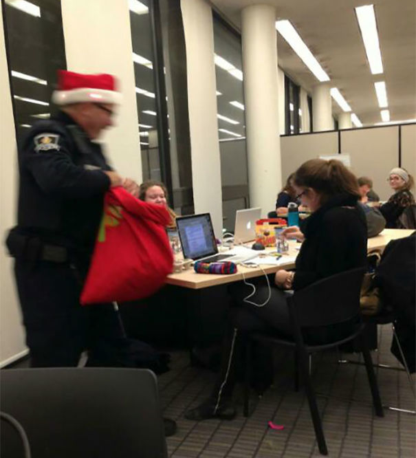 Cop Came Into My University's Library With Candy Canes Shouting "Ho Ho Ho From The Po Po Po"