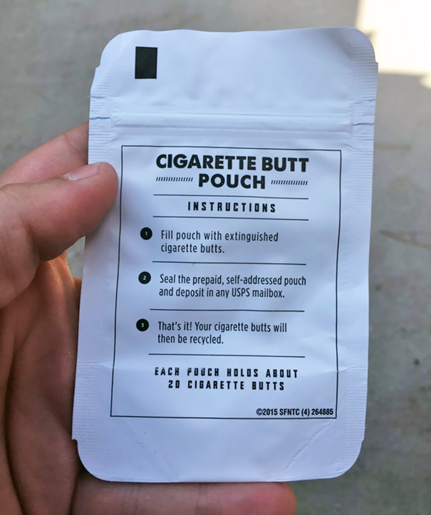 I Bought A Pack Of Cigarettes And They Came With A Postage Paid Recycling Pouch