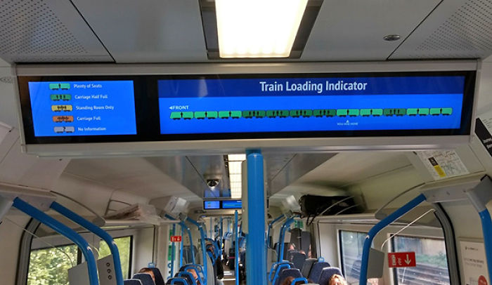 This Train Has An Information Screen Which Shows How Full Each Carriage Is