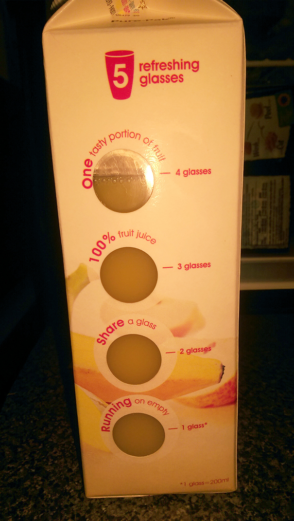 This Juice Carton Tells You How Many Glasses You Have Left