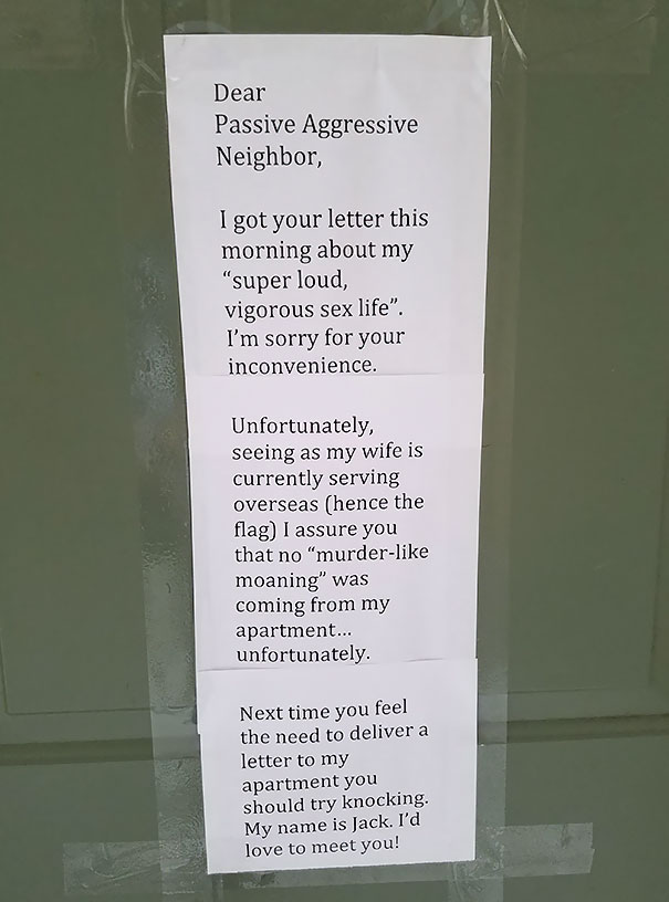 This Was Posted On My Neighbor's Door This Morning