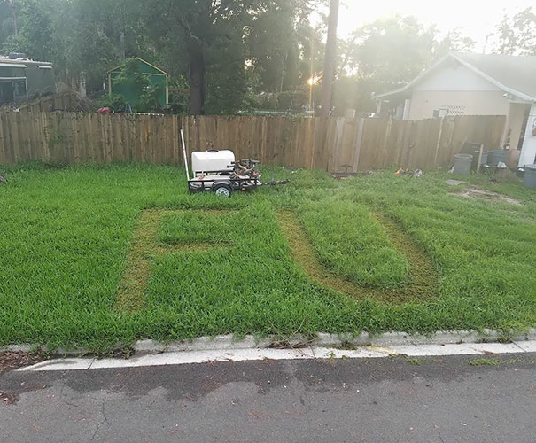 An Anonymous Neighbor Called Code Enforcement On A Friend Of Mine For Not Cutting His Grass. Here's His Response