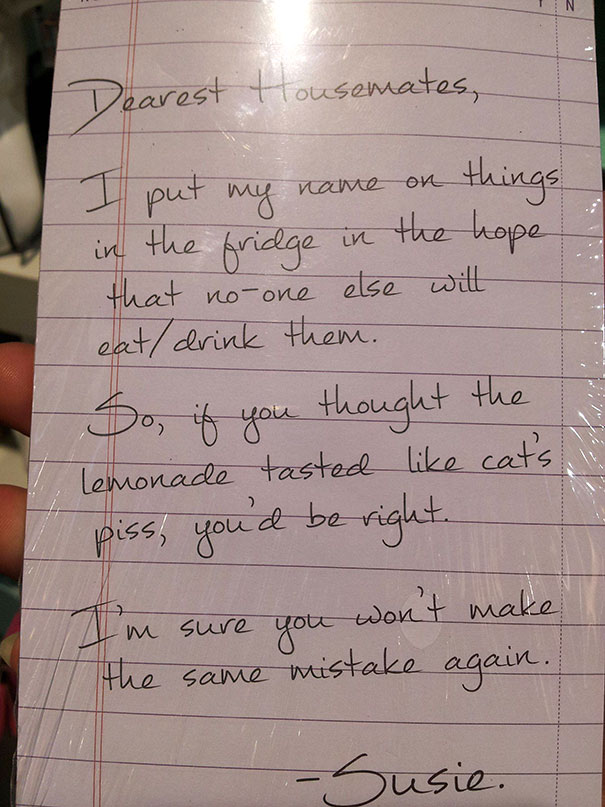A Housemate's Note