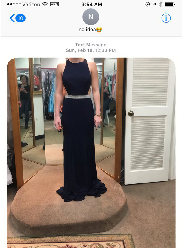 Woman Accidentally Texts Wrong Number Asking For Advice On Dress, Doesn't Expect To Change This Boy's Life