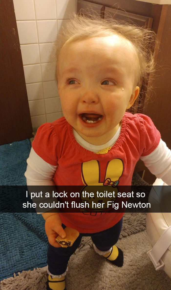 I Put A Lock On The Toilet Seat So She Couldn't Flush Her Fig Newton