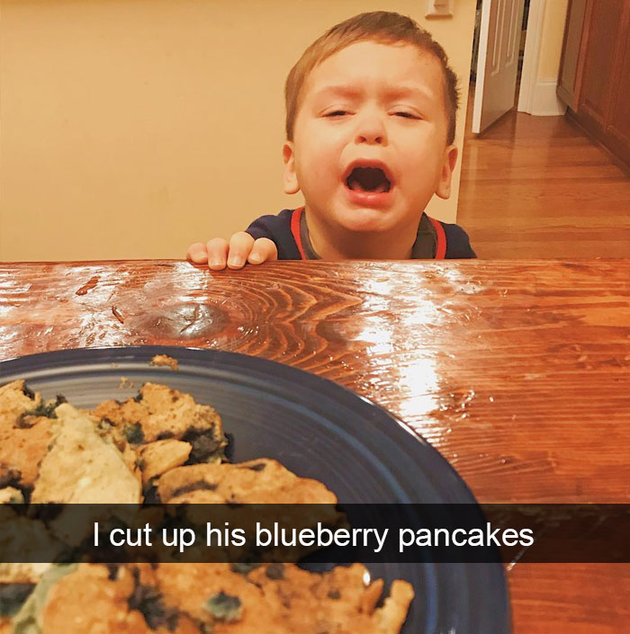 I Cut Up His Blueberry Pancakes