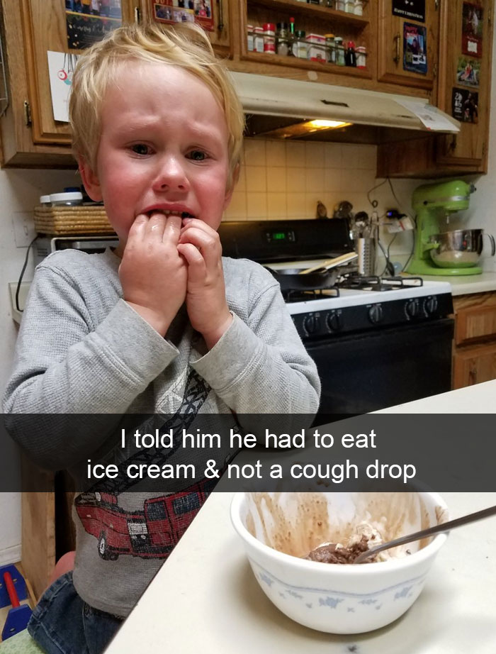 I Told Him He Had To Eat Ice Cream & Not A Cough Drop