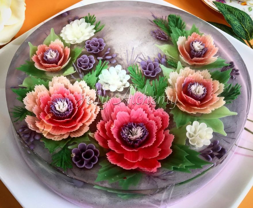 Lychee And Roselle 3D Jelly Cake