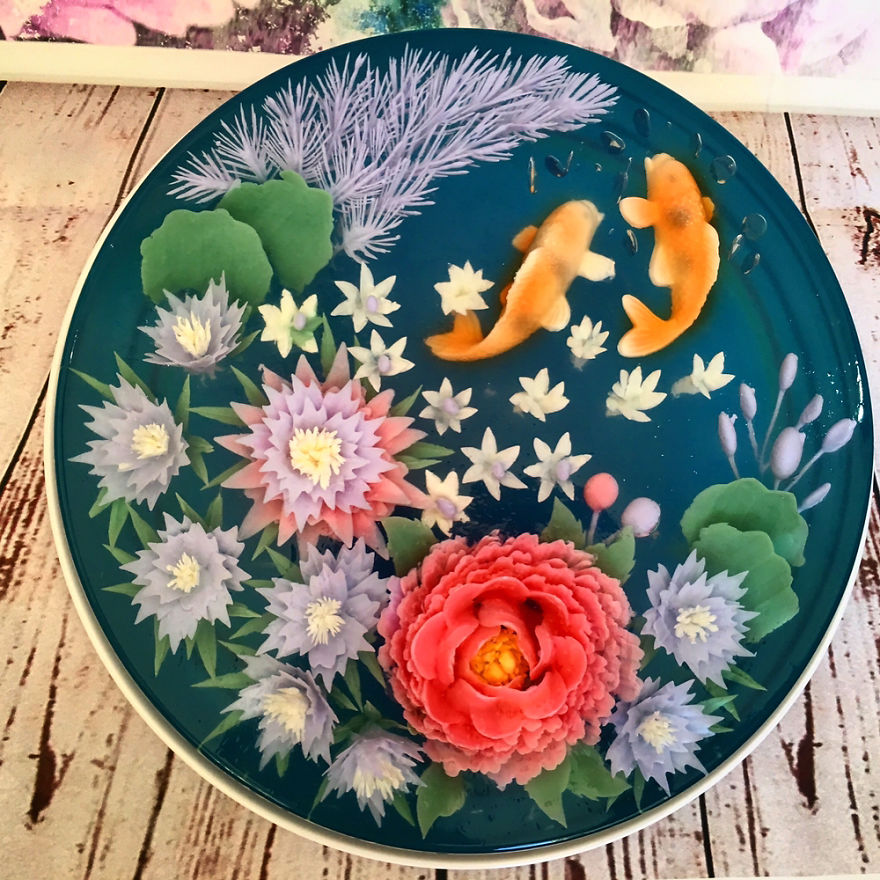Koi Fish Jelly Art For A 21st Birthday