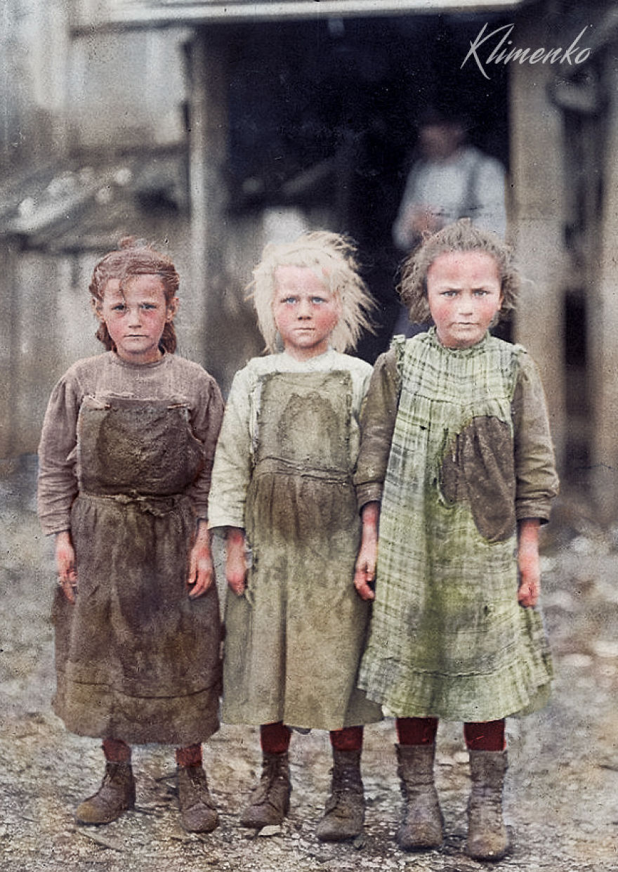 5 Colorizations Of Children From Early And Mid 1900's