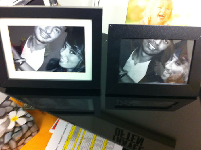 While My Boss Was On Vacay, I Switched The Pic Of His Gf And Him, With An Employee And Myself... Nailed It