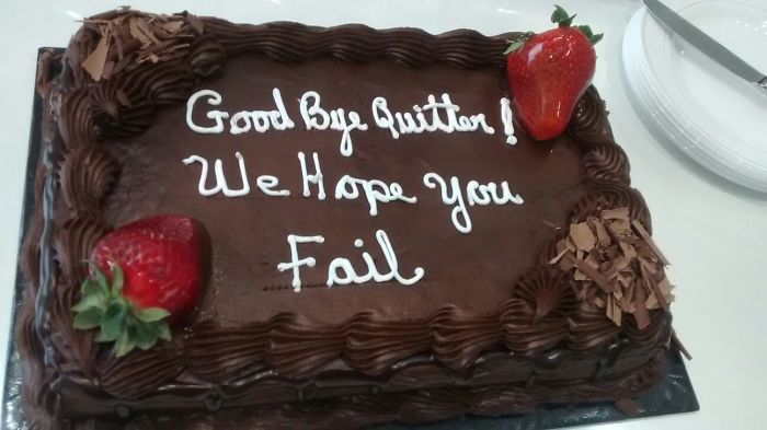 My Girlfriend Got A New Job. Cake From Her Old Boss
