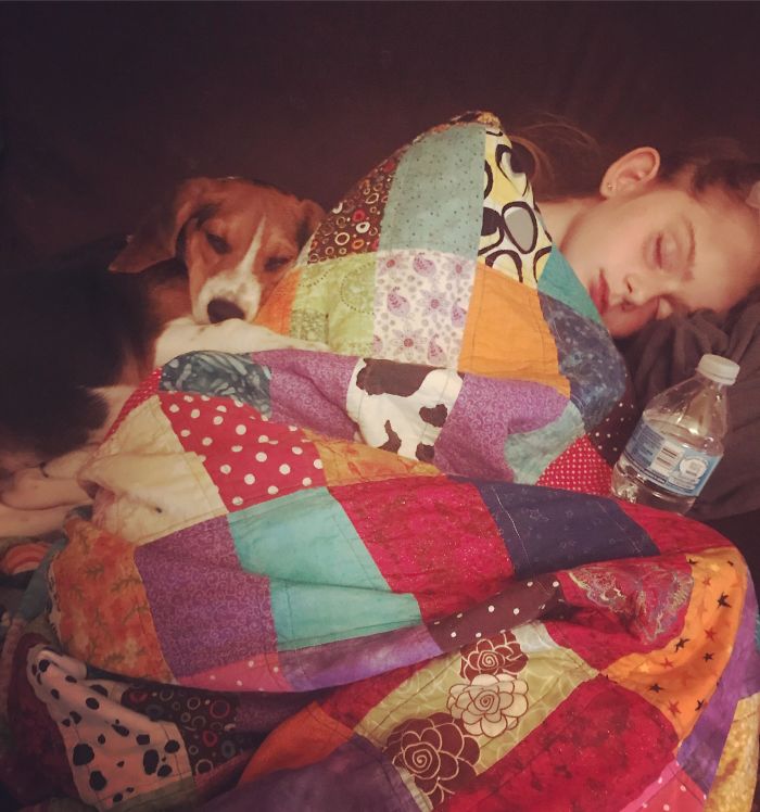 Baby Lola Won’t Leave Her Little Human's Side Because She Knows She’s Sick