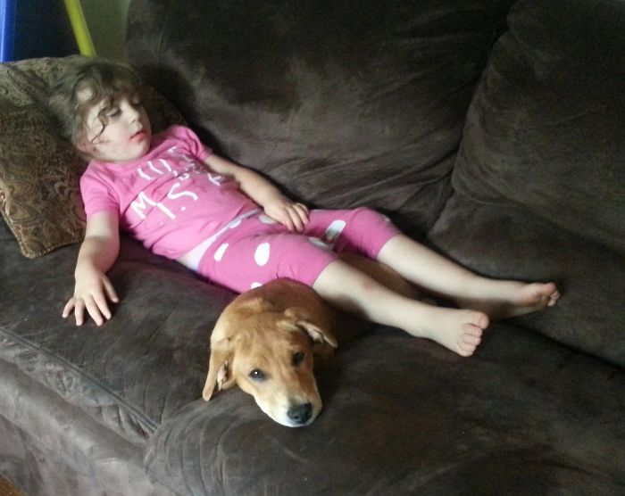 She's Not Supposed To Be On The Couch, But My Daughter Wasn't Feeling Well
