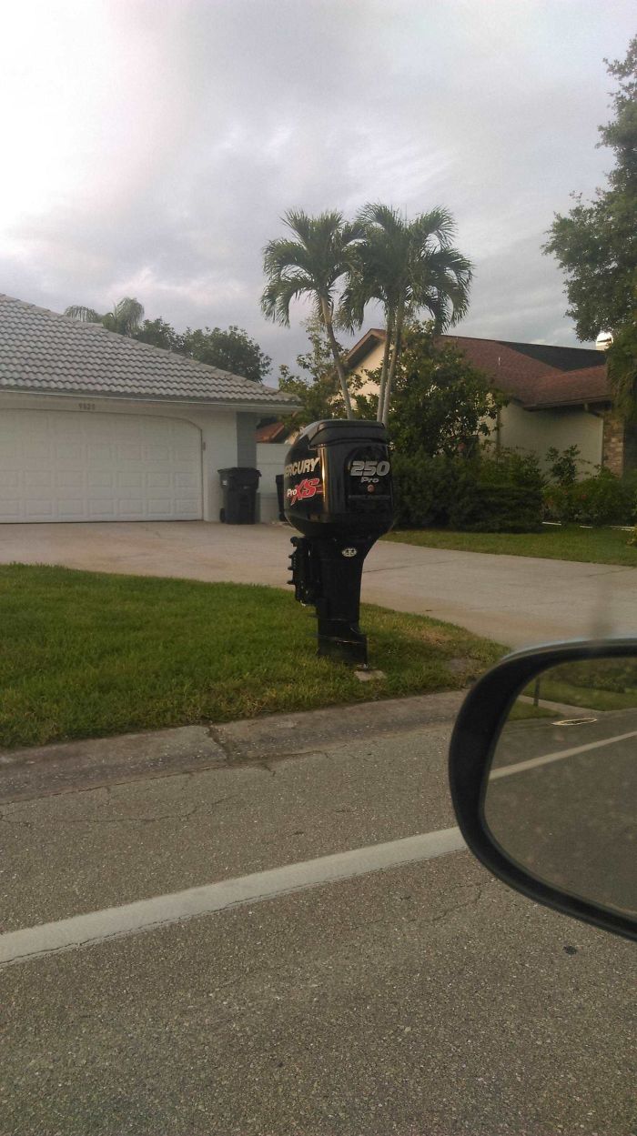 This Guy's Mailbox Is A Boat Engine