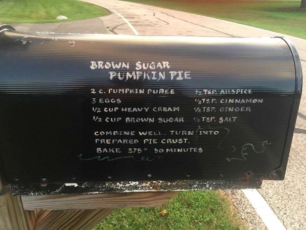 This Mailbox Has A Recipe For Pumpkin Pie