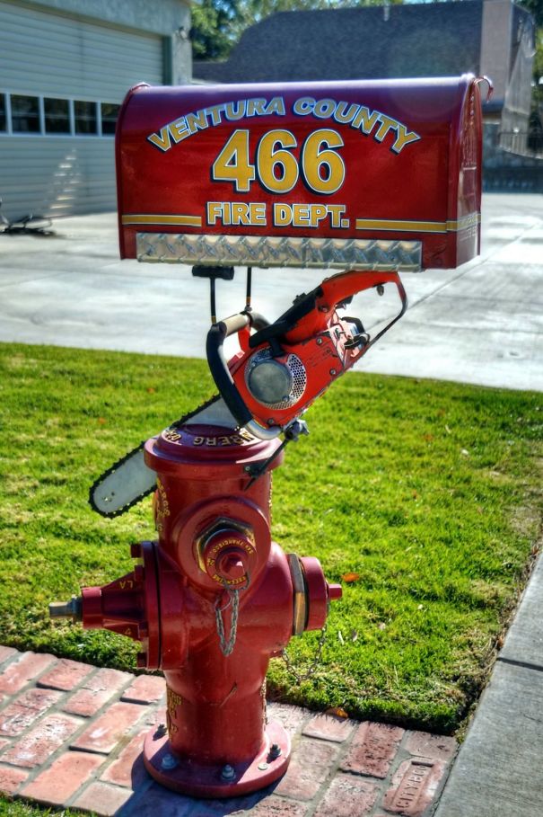 The Local Fire House's Mailbox Is Art