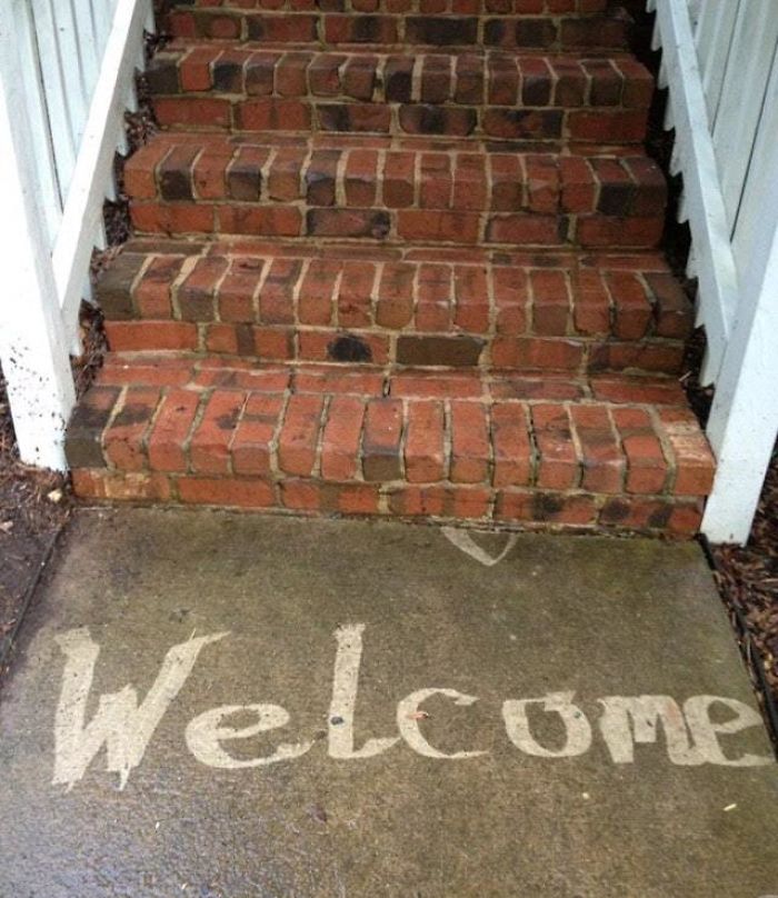 Wife Asked Me To Pressure Wash And Get A Welcome Mat. Nailed It