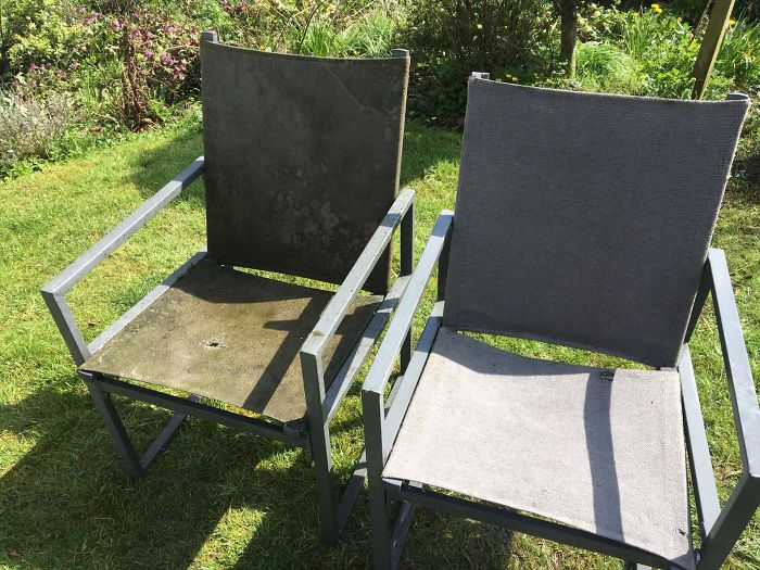 My Brother Got Half Way Through Power Washing These Old Chairs Ready For Summer
