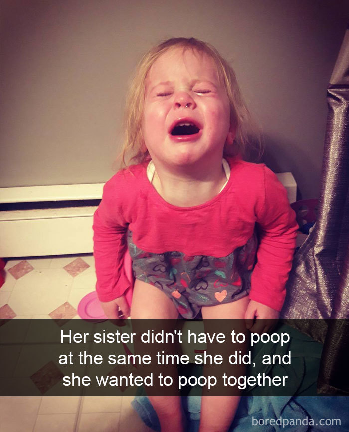 Her Sister Didn't Have To Poop At The Same Time She Did, And She Wanted To Poop Together