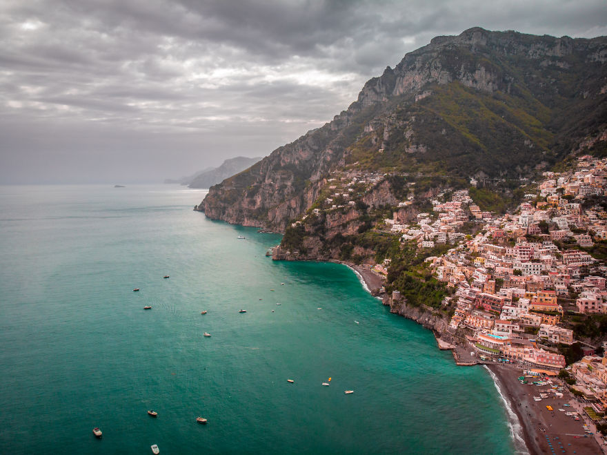 Amalfi Coast Positano From A Drone!