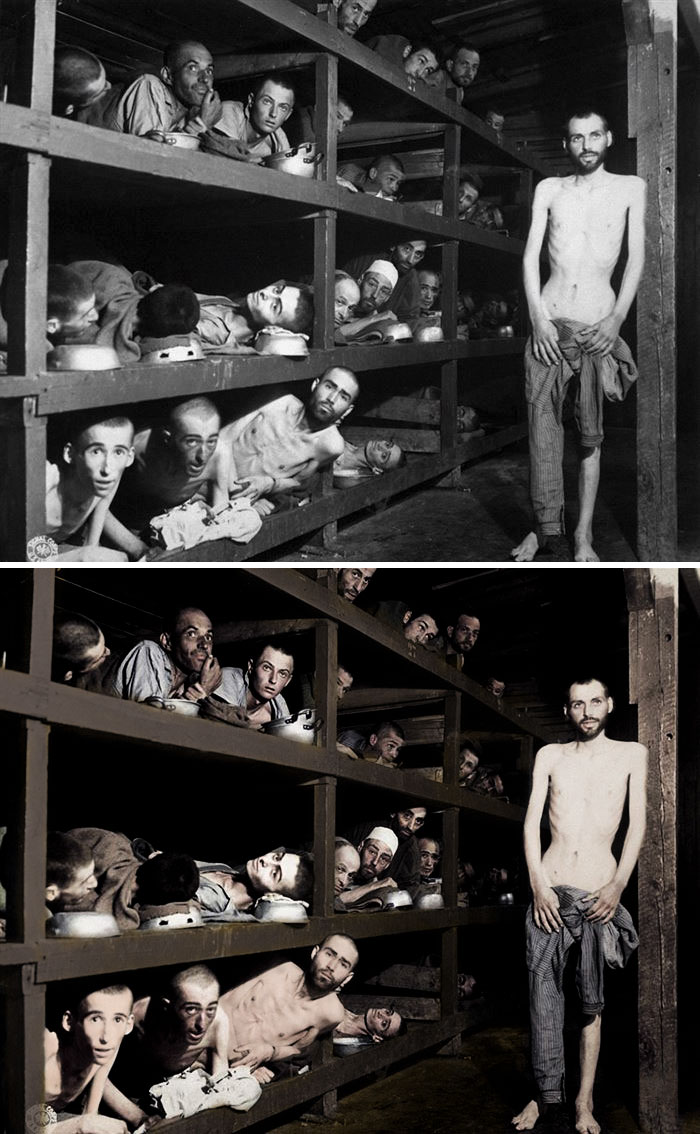 Colorized Photograph From Auschwitz Concentration Camp