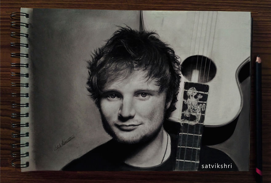 A Pencil Sketch of the SingerSongwriter Ed Sheeran  Hive