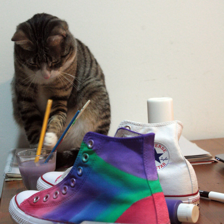 I Spent The Long Weekend Hand-Painting These Sneakers