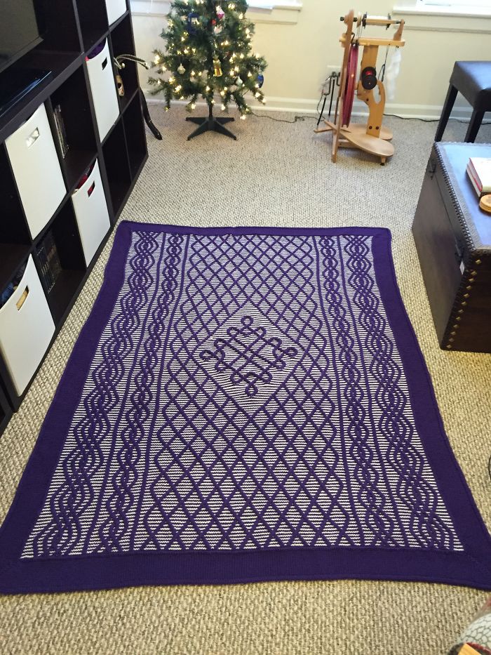 A Knit Blanket I Designed Myself. Took About 4 Months And 3500 Yd Of Yarn