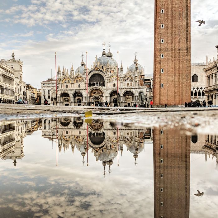 I Travel The World Photographing Reflections In Puddles With My Smartphone