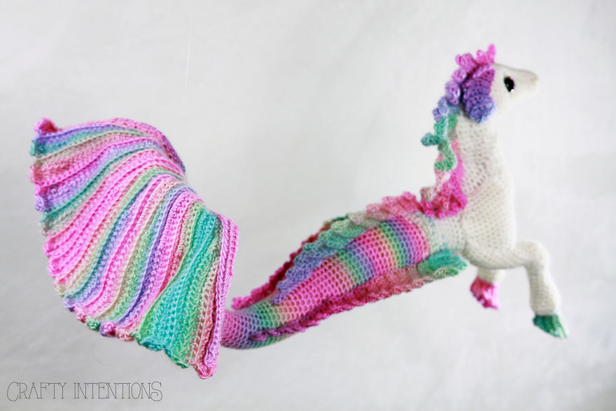 It Took Months For Me To Make A Herd Of Mermaid Unicorns And Merhorses From Yarn...