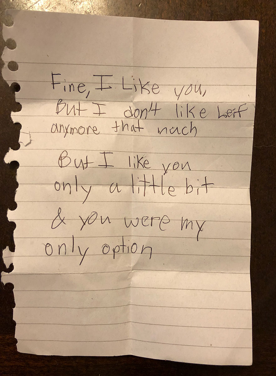 My 10-Year-Old Son Received This Refreshingly Honest “Love Note” From A Girl At School
