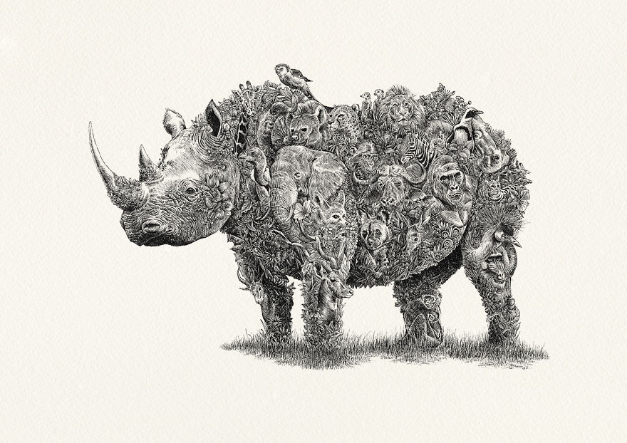 My 6 Intricate Animal Drawings Support Wildlife Conservation And Celebrate  Biodiversity Of The Earth | Bored Panda