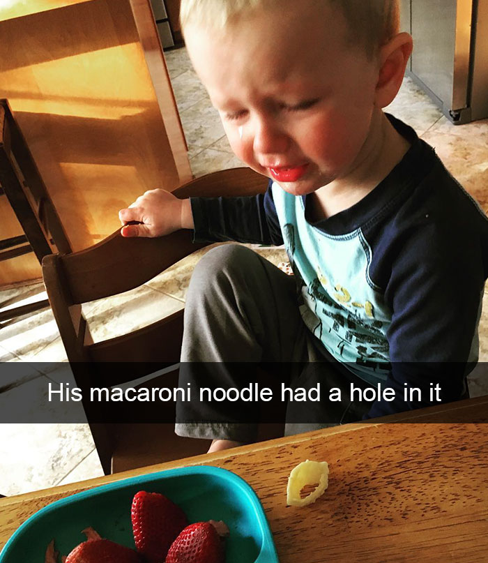 His Macaroni Noodle Had A Hole In It