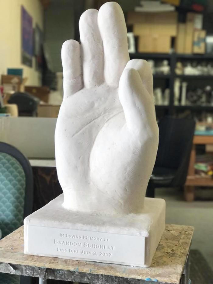 Sculpted A 2 Ft. Tall "Ok" Hand Statue