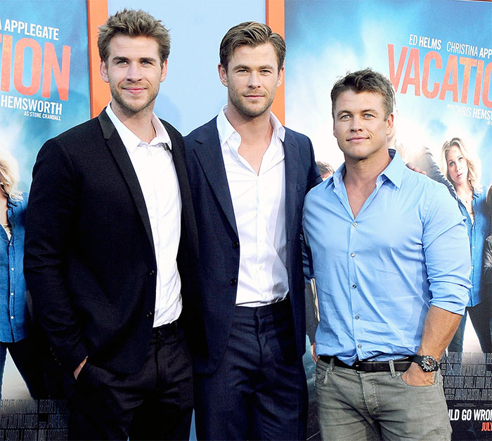 Chris Hemsworth With His Brothers Liam And Luke