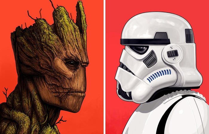 Artist Makes Hyper Detailed Portraits Of Pop Culture Heroes And Villains And The Result Is Incredible