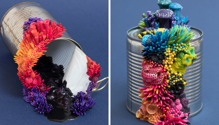 Artist Upcycles Trash By Sculpting Vibrant Coral-Like Growths On It, And We’re Digging The Message