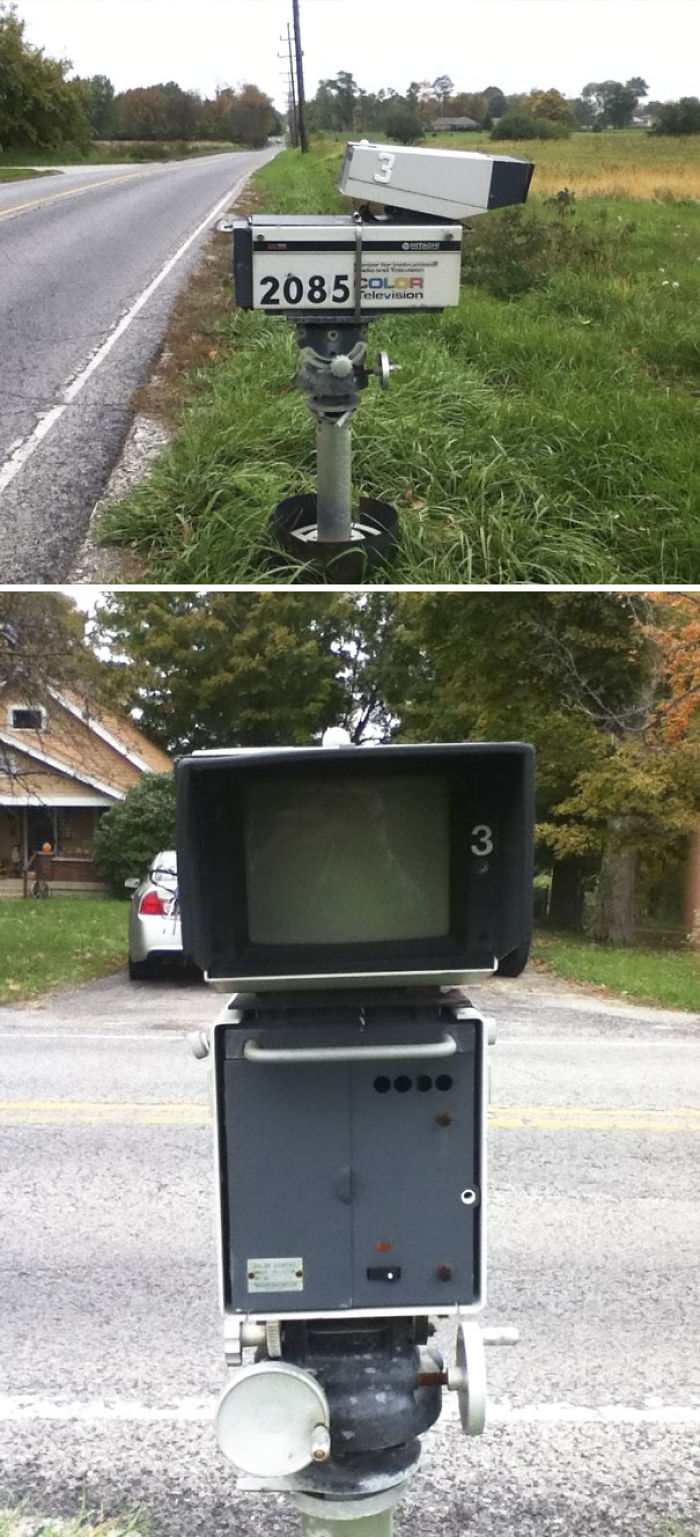 There's An Awesome Mailbox On My Drive Home From School That Used To Be A TV Camera