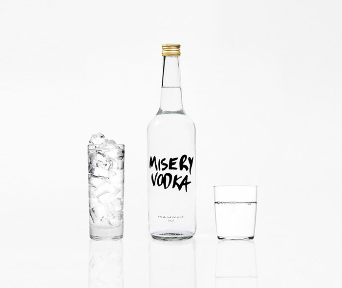 Misery Vodka Packaging Design Which Is Very Simple Yet Effective