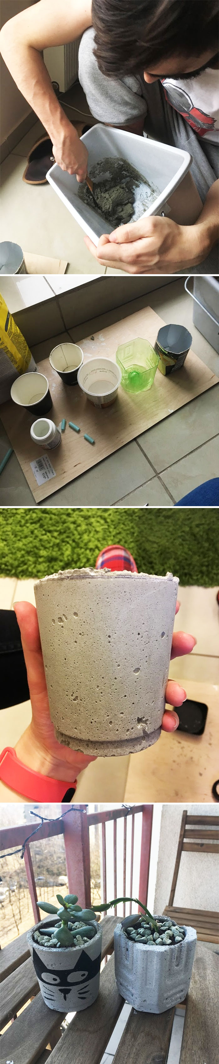 My First Attempt At Making Cement Planters