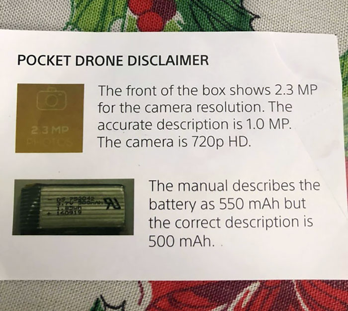 Inside The Package Of A Drone My Parents Got Me For Christmas