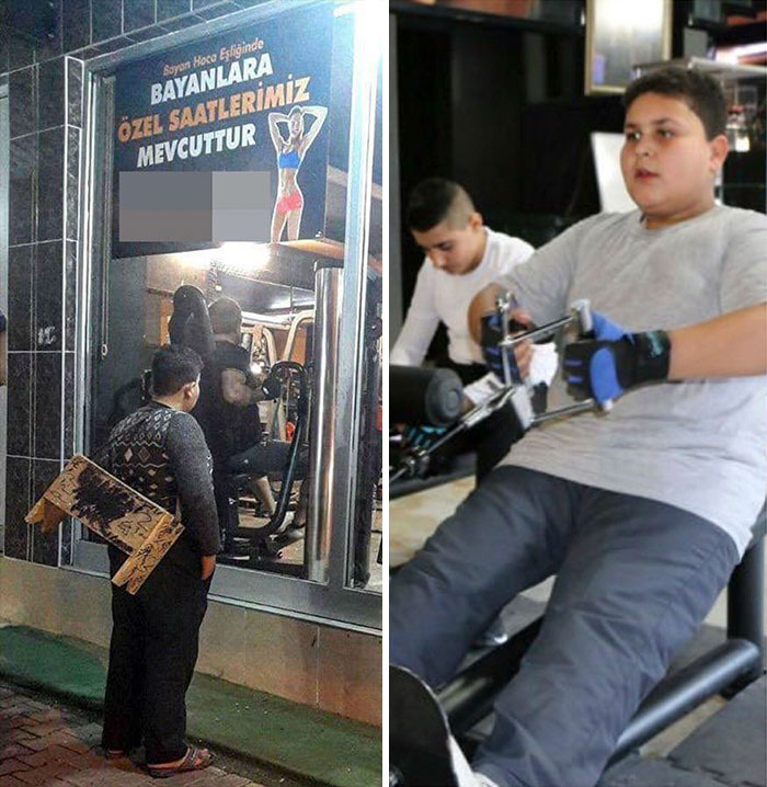 Turkish Social Media Was Heartbroken Over The Viral Photo Of A Syrian Refugee Boy Staring Into A Turkish Gym. So The Gym Gave The 12-Year-Old Muhammad Hussein A Free Lifetime Membership
