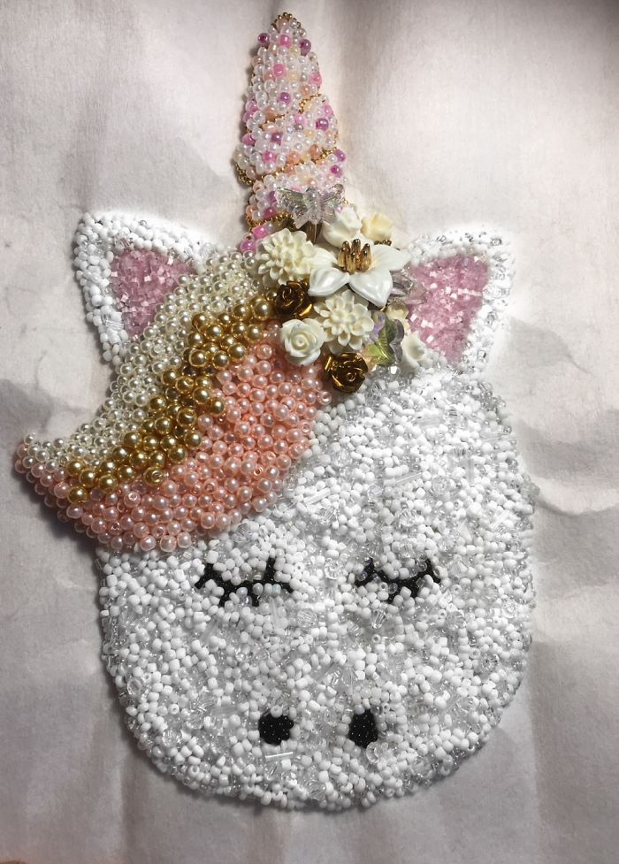 A Unicorn That I Made Out Of Thousands Of Beads