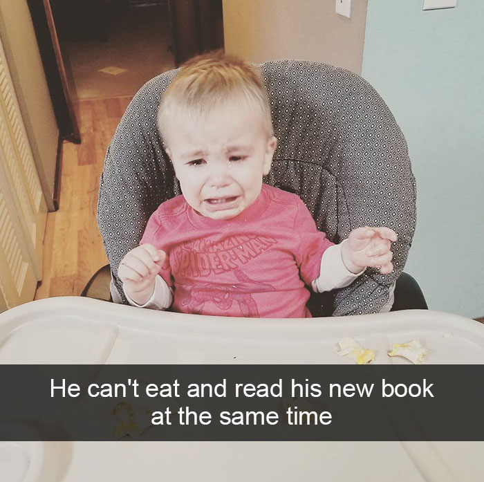 He Can't Eat And Read His New Book At The Same Time