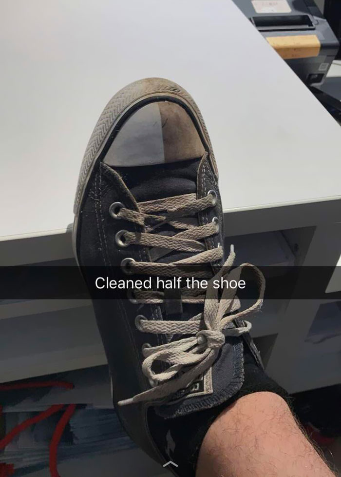 Cleaned Half My Shoe