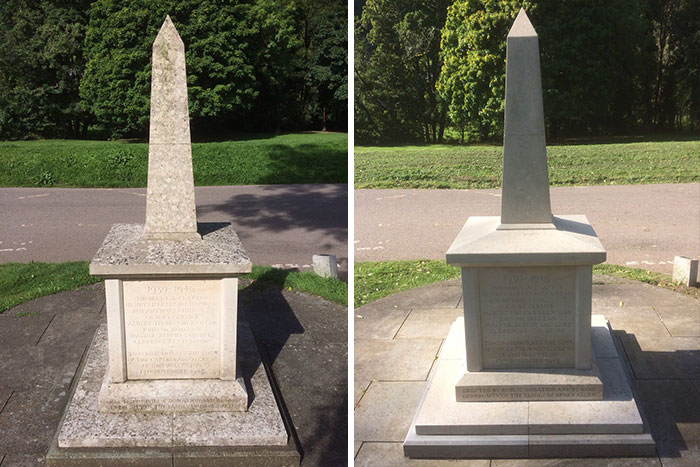 Just Completed Cleaning The Dulverton War Memorial. Here's A Before And After. Hand Cleaned Only