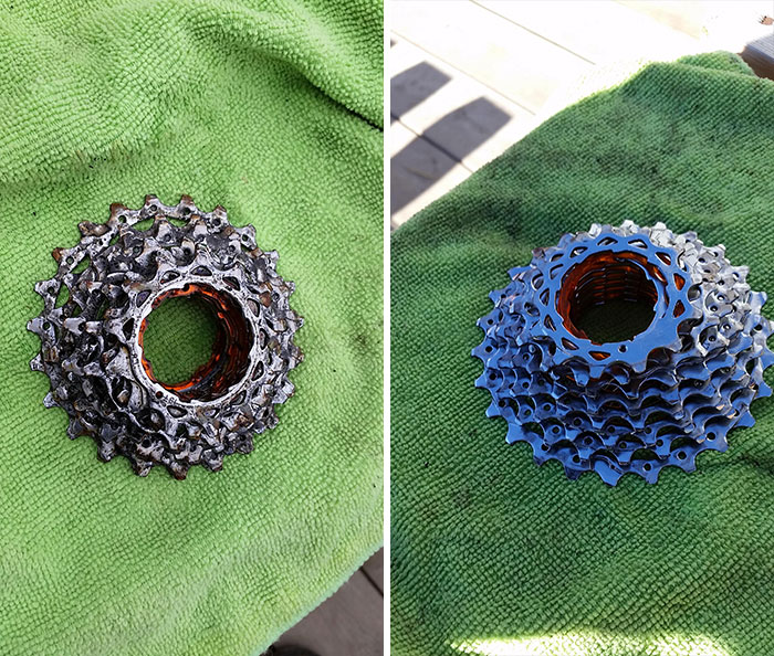 Bike Cassette Before And After Cleaning